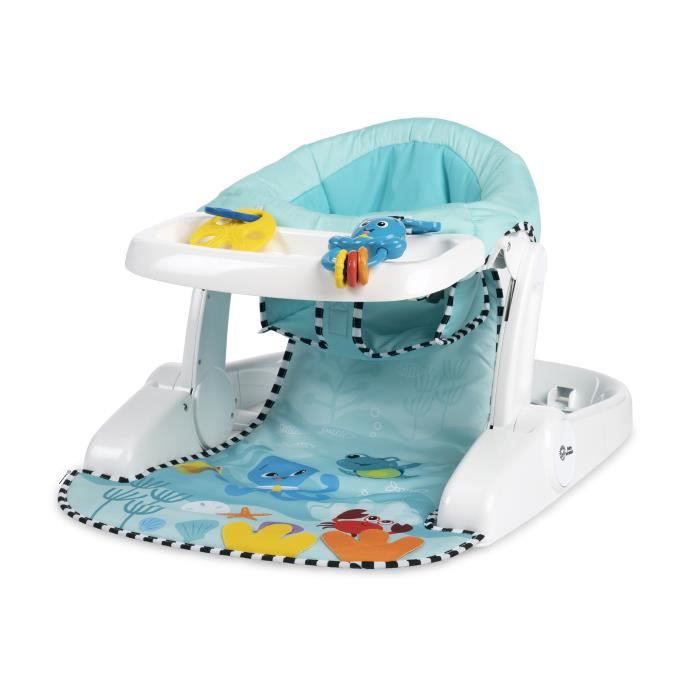 BABY EINSTEIN Sea of Support 2-in-1, posizione seduta a terra, con tablet e giocattoli rimovibili, da 4 mesi