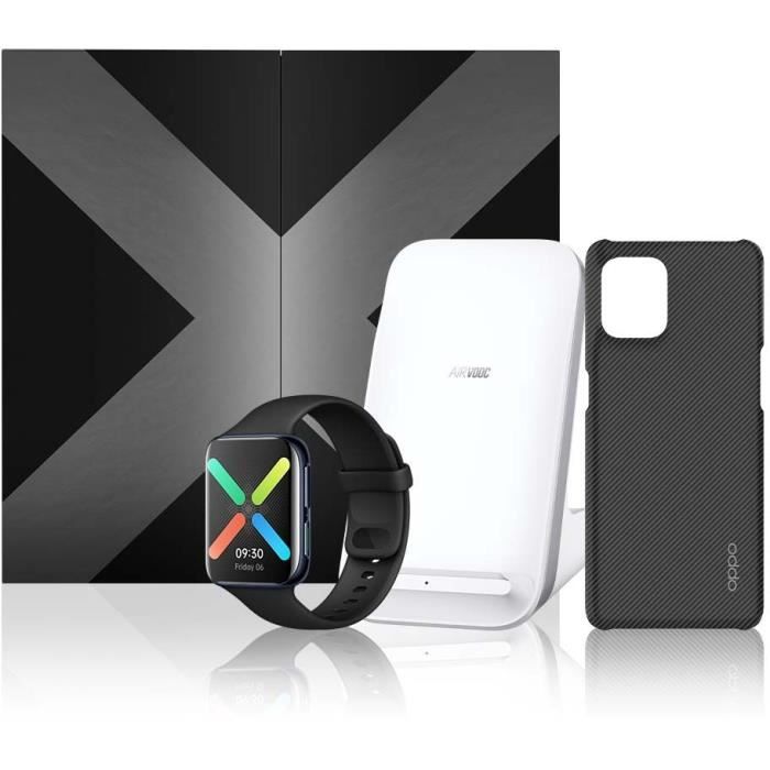 OPPO Watch 46mm + Chargeur a Induction AirVOOC + Coque de protection Kevlar Find X3 Pro