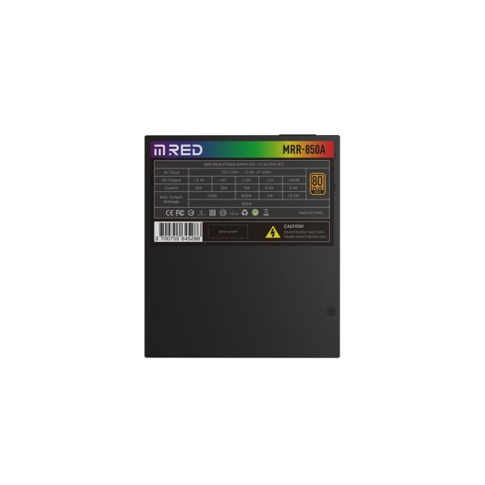 MRED MRR-850A-B 80+ Alimentation PC 850W Noire Gold