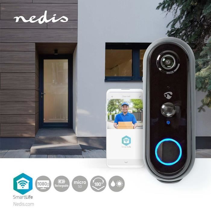 NEDIS Vidéophone WIFI SmartLife - 1080p - Vision nocturne