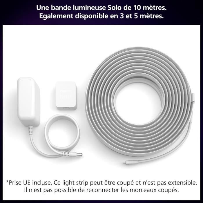 Image secondaire de Ruban LED - PHILIPS - Hue W C Lightstrip Solo - 10m - Contrôle couleur - Économie d'énergie - Intérieur