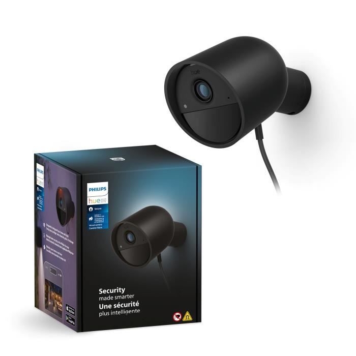 Cam�ra filaire - Philips Hue - Secure - HD 1080P - Utilisation int�rieure ou ext�rieure - Contr�le avec une seule application - Noir