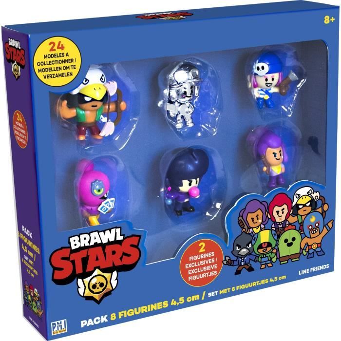 Brawl Stars - Pack 8 Figurines de 4.5 cm - Lot #1 - Figurines de Collection - Jeux Vidéos - Lansay