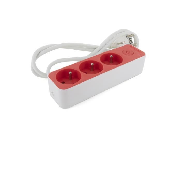 CHACON Bloc 3 x 16 A 3G1.5 mm2 1.5 m- Blanc/  Rouge