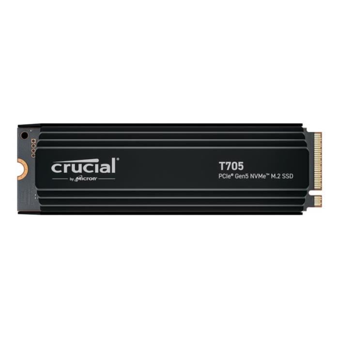 SSD da gioco interno con dissipatore di calore Premium - CRUCIAL - SSD T705 da 1 TB PCIe Gen5 NVMe M.2 (2024) - CT1000T705SSD5