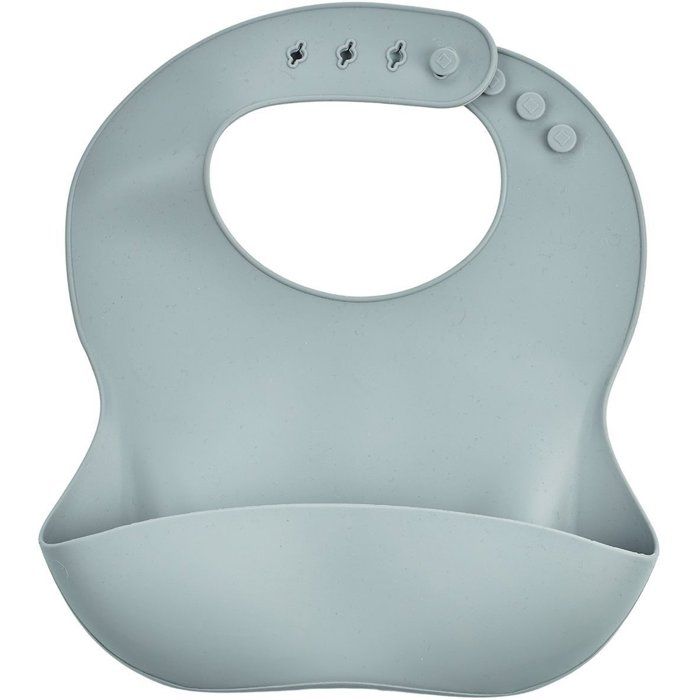 Bavoir en Silicone Pratique avec Récupérateur - Gris Charme