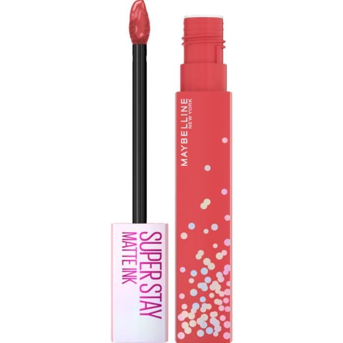 Rouge a levres liquide MAYBELLINE NEW YORK Superstay Matte Ink - Mat intense longue tenue - 400 Show runner