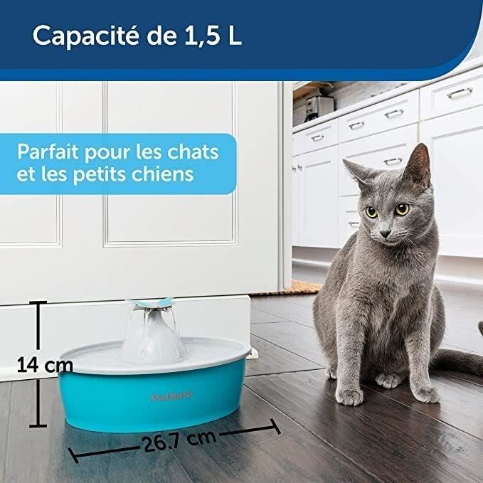 PetSafe - Fontaine a Eau Papillon pour chat et chien Drinkwell, 4 Différents Flux, Double Filtration, Facile a nettoyer, 1,5 L