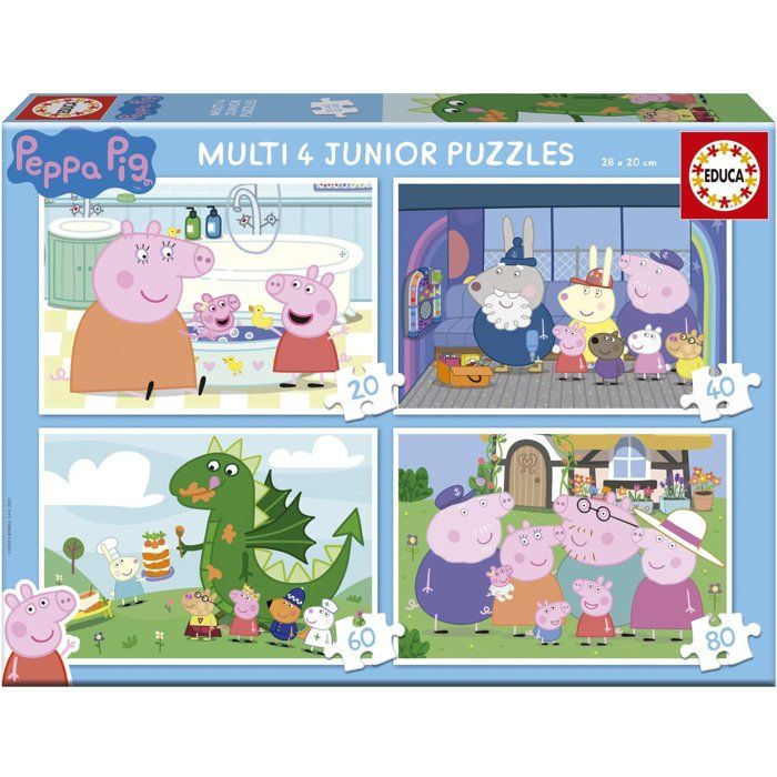 Coffret Puzzle Multi 4 Junior Peppa Pig - 20 à 80 pièces