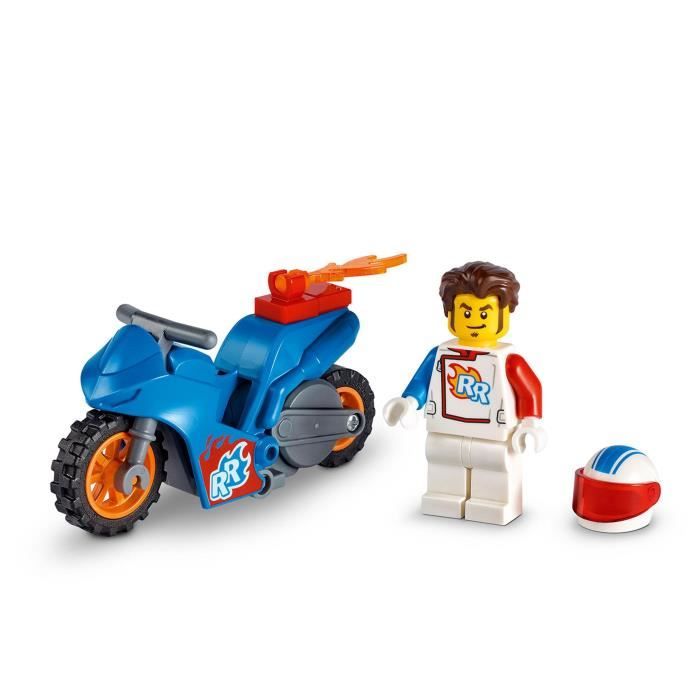 LEGO 60298 City Stuntz La Moto de Cascade Fusée, Moto a Rétrofriction Jouet pour Enfant des 5 ans avec Figurine Rocket Racer