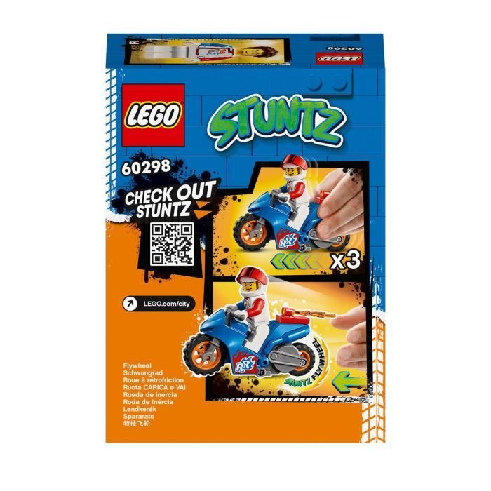 LEGO 60298 City Stuntz La Moto de Cascade Fusée, Moto a Rétrofriction Jouet pour Enfant des 5 ans avec Figurine Rocket Racer