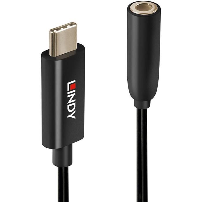 LINDY Convertisseur USB Type C vers Audio 3.5mm Actif