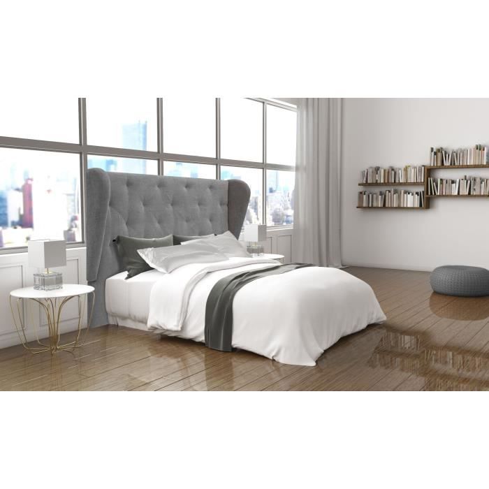 Tete de lit STELLA - Tissu gris - 200x150 cm