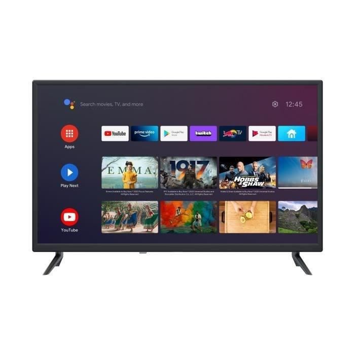 TV LED UHD 4K 43'' (108 cm) Smart Android CONTINENTAL EDISON - CELED43SAUHD22B6 - 3xHDMI, 2xUSB - Noir