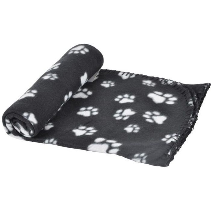 Plaid Pattou en polyester - 100x70 cm - Noir - Pour chien