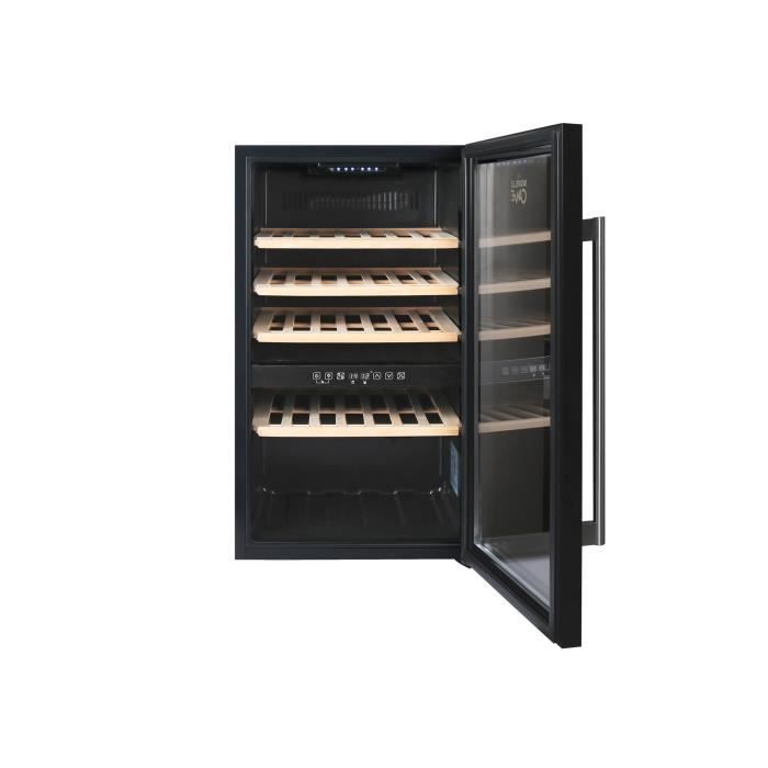 La Nouvelle Cave by Continental Edison Cave a vin double zone 49 bouteilles, 4 clayettes bois, noir