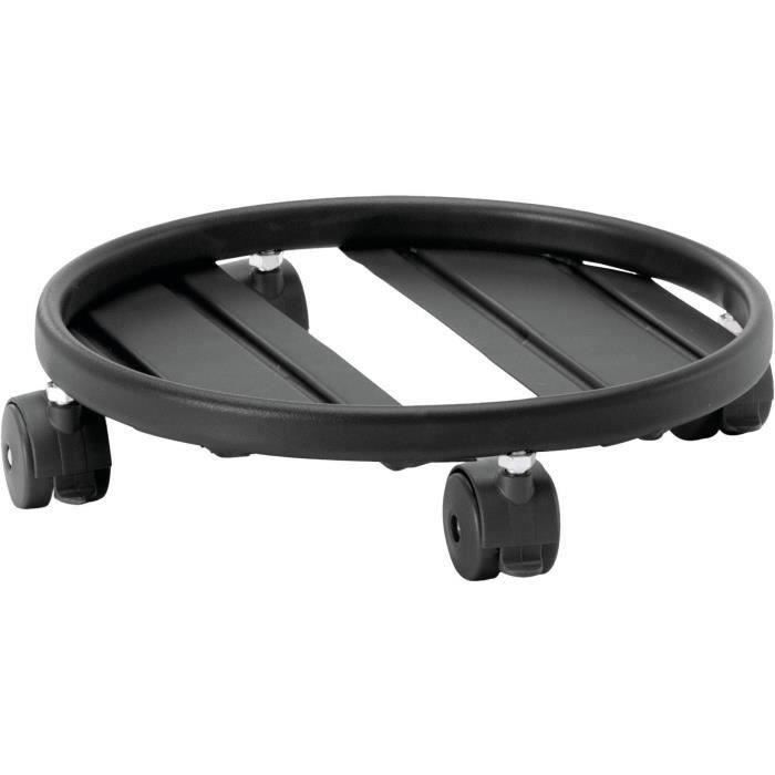 Vassoio con ruote in metallo - Carrello in metallo GARDEN ID - diametro 25 cm Max 68 kg - rotazione a 360°, altezza ottimizzata, solido.