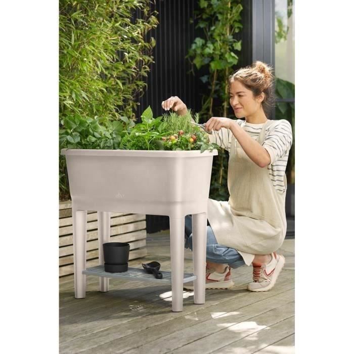 Orto in piedi ELHO Noa - Grigio - L 79 x P 39 x H 94 cm - coltivazione e raccolta - 100% riciclato