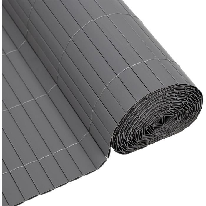 Tenda a pacchetto in PVC bifacciale - NATURE - 1 x 3 m - 1600 g/m² - Oscurante 4/5 - Anti UV - Grigio chiaro