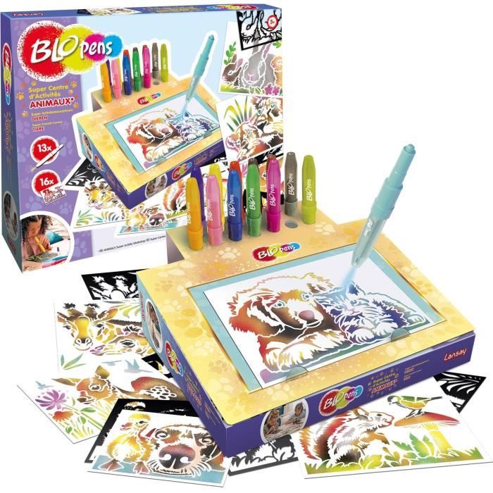 Juego de colorear - LANSAY - Blopens Animals - 16 plantillas - Lavable - A partir de 5 a�os