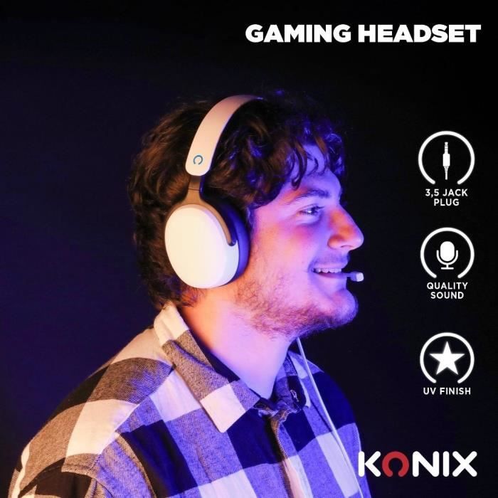 Image secondaire de Casque gaming circum-aural - KONIX - Nexus PS5 - Haut-parleurs 40 mm - Microphone intégré - Câble 1,5 m