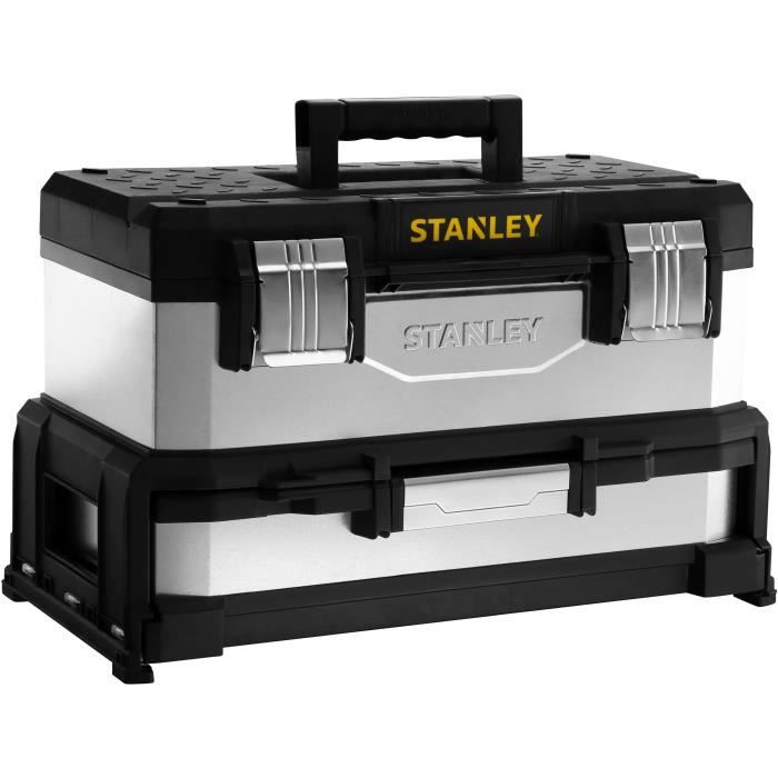 Boîte a outils bimatiere galvanisée avec tiroir STANLEY - 1-95-830 - 51 cm