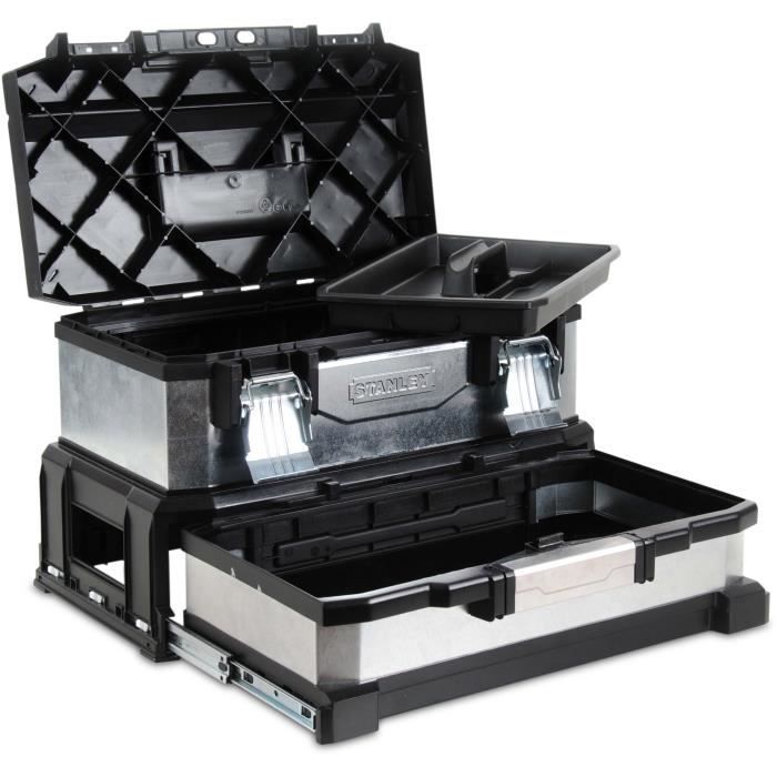 Boîte a outils bimatiere galvanisée avec tiroir STANLEY - 1-95-830 - 51 cm