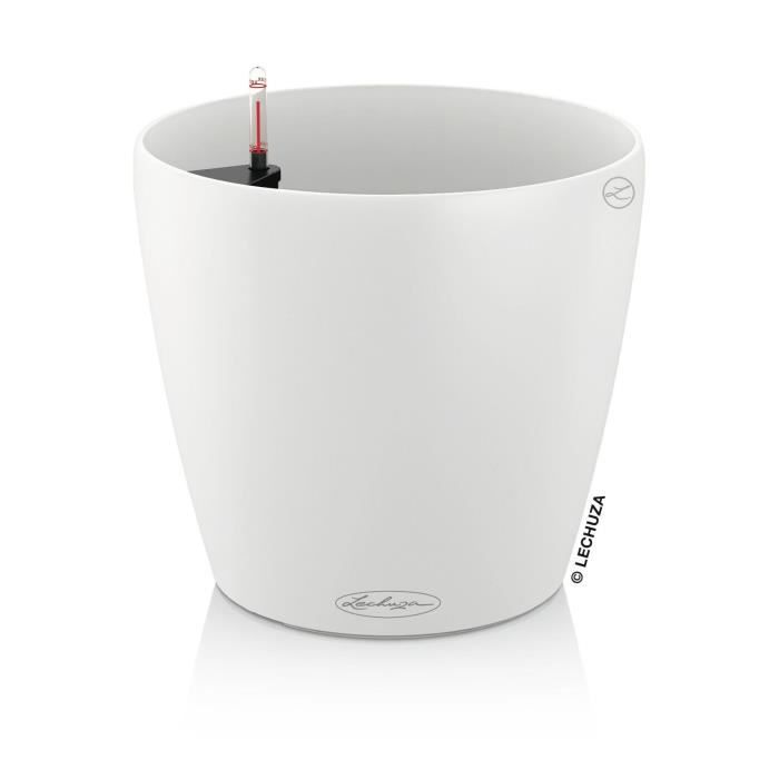 LECHUZA Jardiniere Classico Color 43 - All-in-one - Ø 42,0 x 39,5 cm - Kit complet - Blanc - 13230