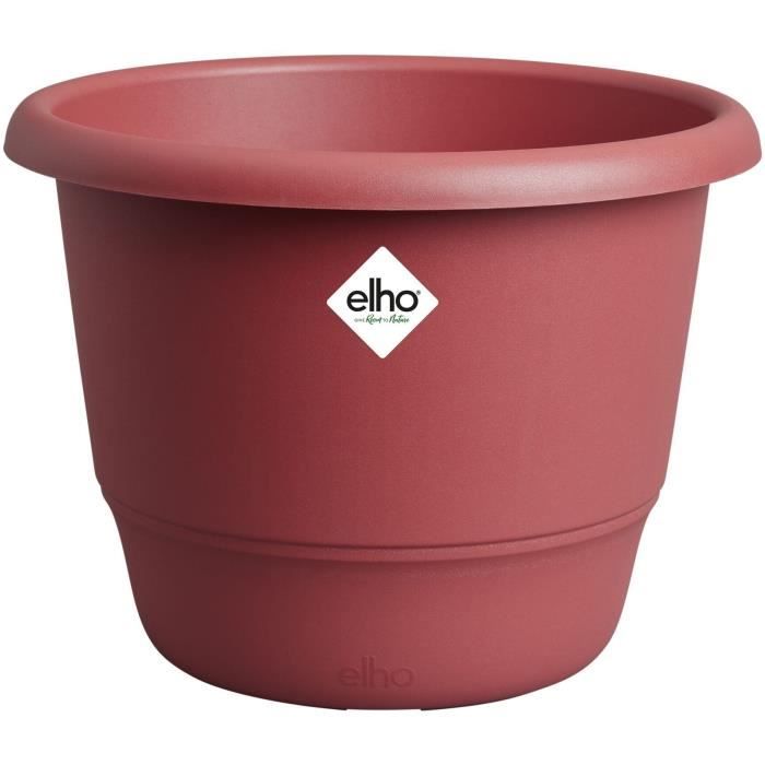 Pot de fleurs - ELHO - Amiga Rond 35 - Rouge - L 35 x B 34.5 x H 26 cm - Extérieur - 100% recyclé