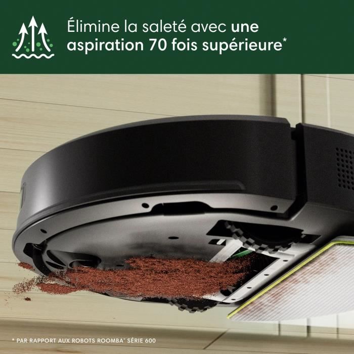 Image secondaire de Aspirateur robot laveur - IROBOT - Roomba 105 Combo - 2h - 7000 Pa - 400 ml - Noir