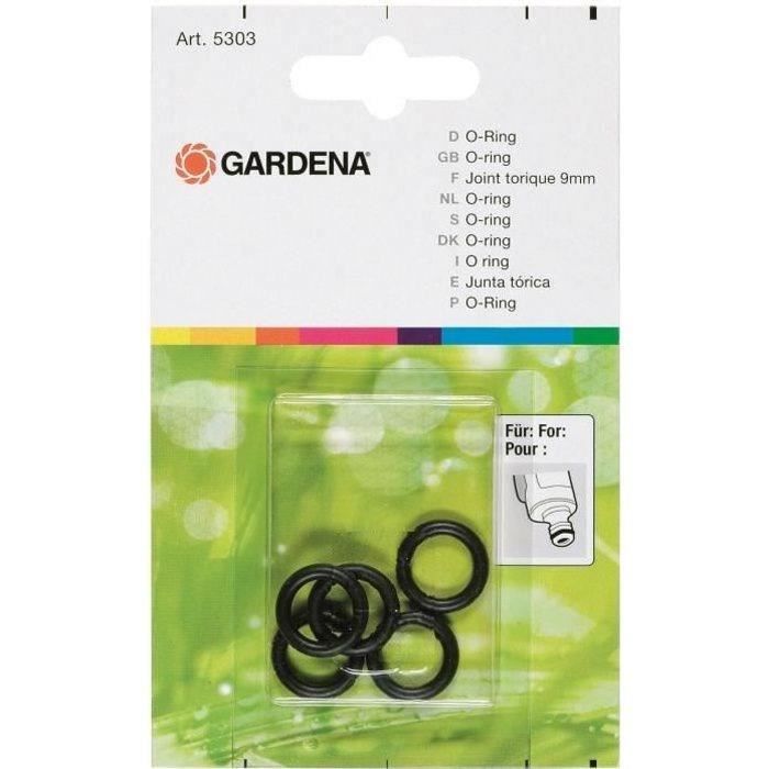 GARDENA Joints toriques 9mm – Kit de 5 unités – Adaptés a tous les accessoires Original GARDENA System  – (5303-20)