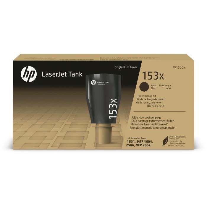 Kit de recharge de toner noir Authentique- HP - HP 153X - Pour LaserJet Tank (W1530X)