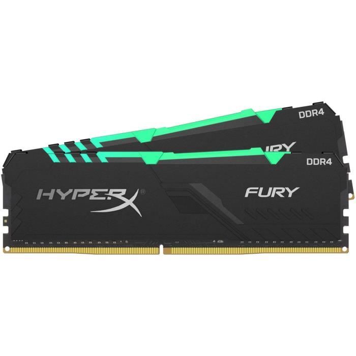 HYPERX - Mémoire PC RAM - FURY DDR4 RGB - 16Go (2x8Go) - 3200MHz - CAS16 (HX432C16FB3AK2/16)