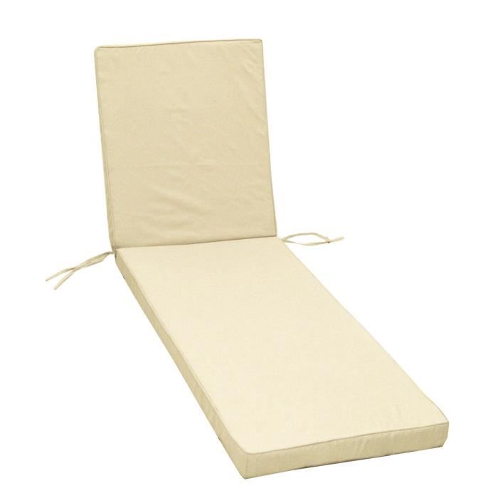 JARDIN PRIVATE MONTE CARLO sun lounger cushion - 185 x 55 x 6 cm - Ivory