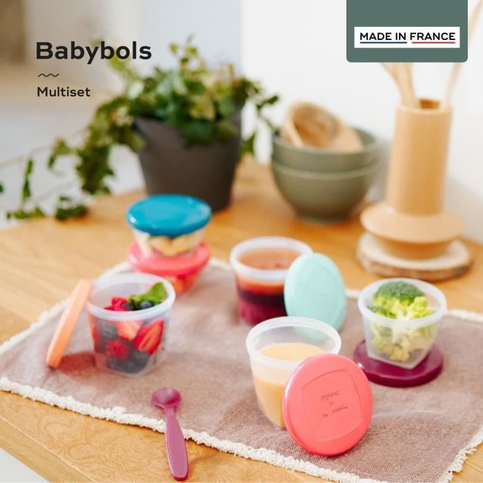 BABYMOOV Babybols Kit XXL MultiSet 12 pots de conservation + 3 cuilleres souples