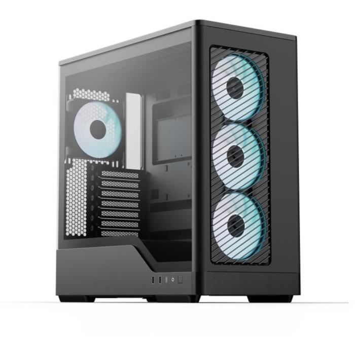 Boîtier PC AEROCOOL D520A-BK V1 avec A-RGB et Verre Trempé - Moyen Tour Noir