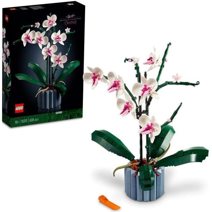 LEGO 10311 Le piante di orchidea con fiori artificiali da interni per la decorazione domestica, artigianato per adulti