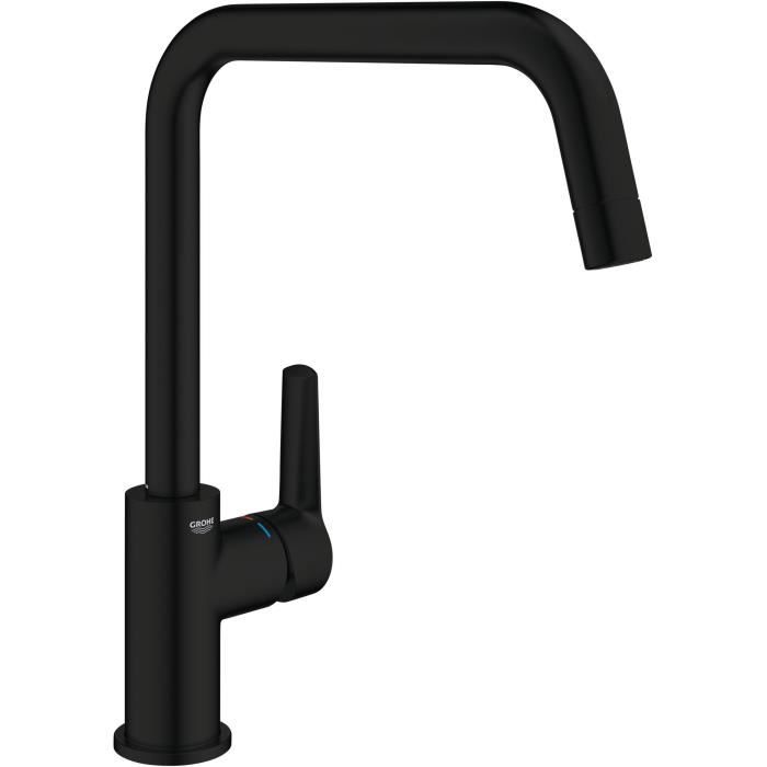 Rubinetto cucina - Miscelatore monocomando lavello - Nero opaco - Bocca alta - Rotazione 150° - GROHE Start - 304702430