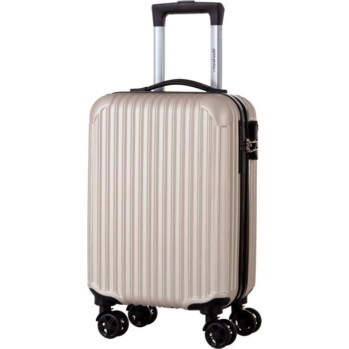 TRAVEL WORLD Valise Trolley 50cm avec 4 Roues Champagne Mixte