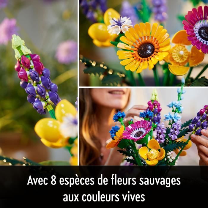 LEGO Icons 10313 Bouquet de Fleurs Sauvages, Plantes Artificielles avec Coquelicots, pour Adultes