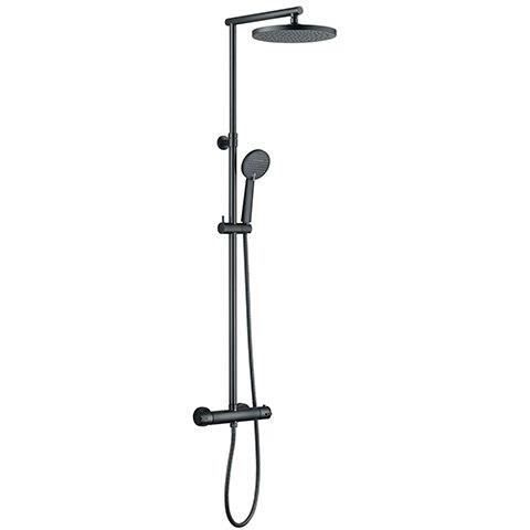 Colonne de douche thermostatique - EDOUARD ROUSSEAU - Grafito - Tete de douche orientable Ø 250 mm - Gris