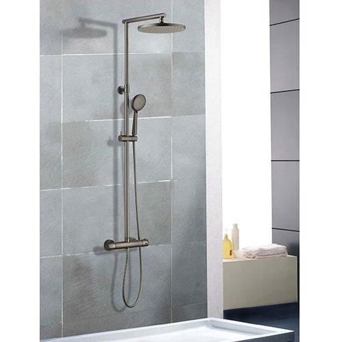 Image secondaire de Colonne de douche thermostatique - EDOUARD ROUSSEAU - Grafito - Tete de douche orientable Ø 250 mm - Gris