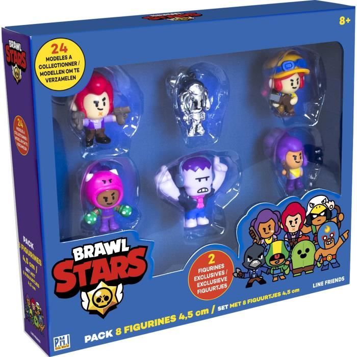 Brawl Stars - Pack 8 Figurines de 4.5 cm - Lot #3 - Figurines de Collection - Jeux Vidéos - Lansay