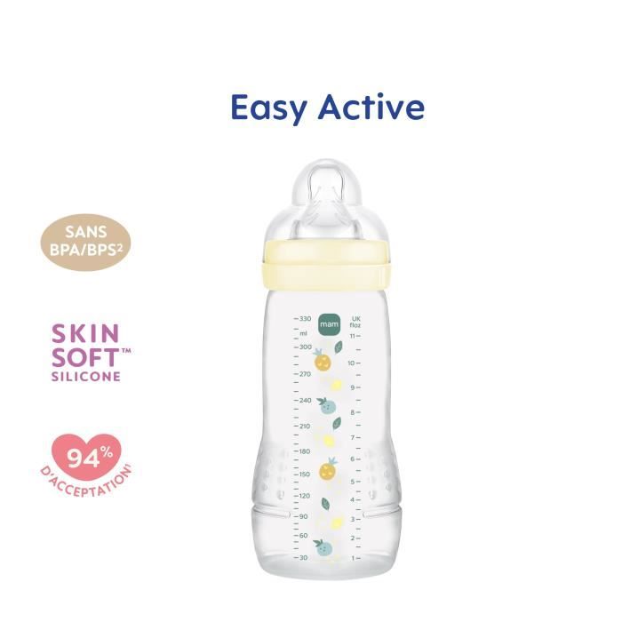 Image secondaire de Biberon - MAM BABY - Easy Active - +6 mois - 330 ml - Tétine débit X - Pearl