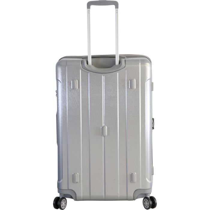 FRANCE BAG Valise 8 Roues Extensible Cadenas TSA Polycarbonate/ABS Argent