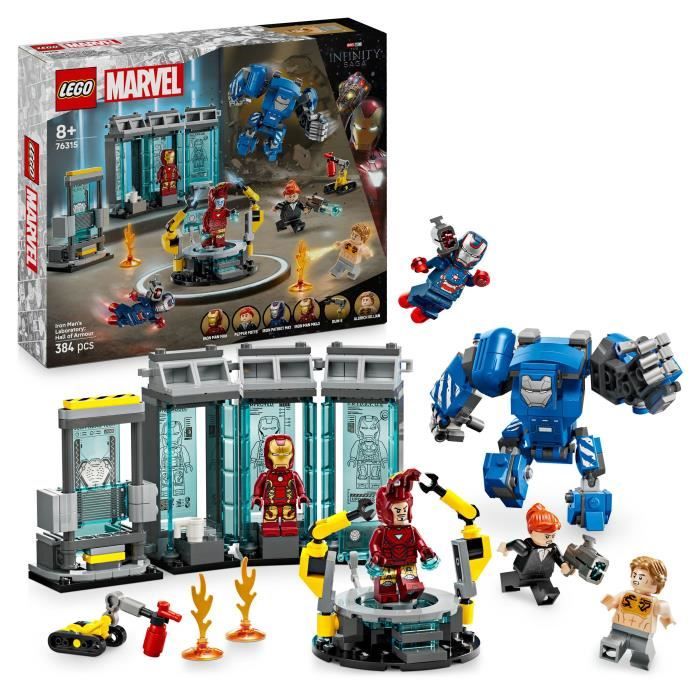 LEGO Marvel 76315 Laboratorio de Iron Man: Sal�n de Armaduras - Juguete para ni�os de 8 a�os