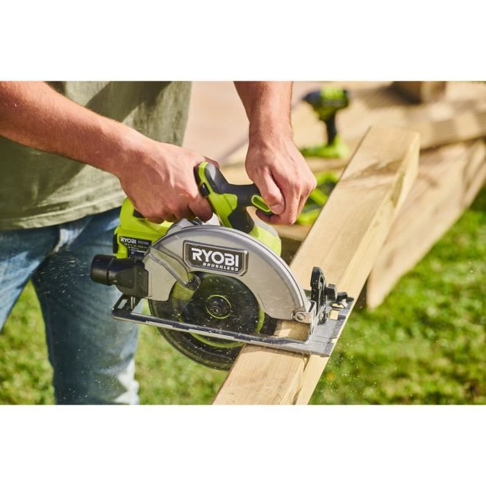 Image secondaire de Scie circulaire - RYOBI - Brushless - Moteur sans charbons - 18V - Diam. 184 mm x 16 mm - 4 500 tr/min - Livrée avec 1 lame 24 d