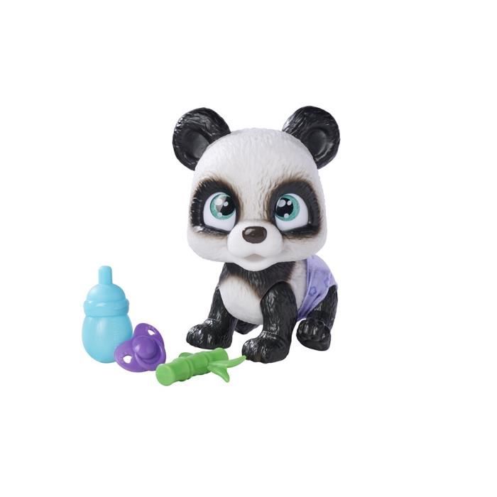 Smoby - Coccola Petz - Panda per adozione - 4 accessori - Articolata - Legno e pipì - Certificato di adozione - Da 3 anni in su