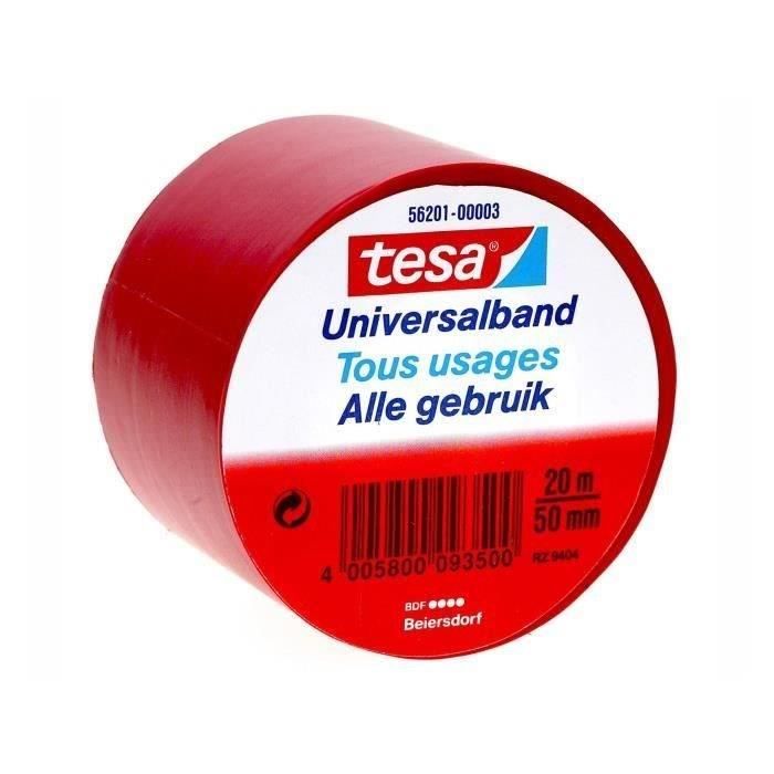 TESA Ruban PVC tous usages - 20m x 50mm - Rouge
