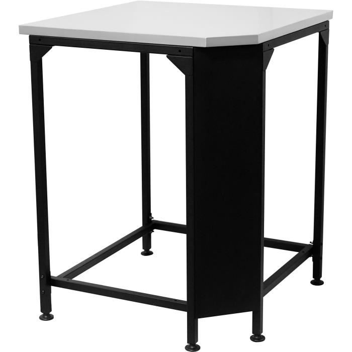 Tavolino angolare - COZZE - Piano di lavoro in acciaio inox - Nero